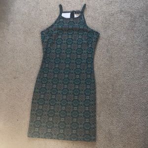 Dark green patterned dress